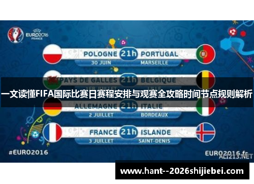 一文读懂FIFA国际比赛日赛程安排与观赛全攻略时间节点规则解析 一文读懂FIFA国际比赛日赛程安排与观赛全攻略时间节点规则解析